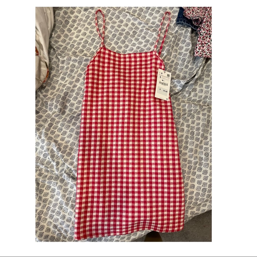 NWT Zara Gingham Shift Dress